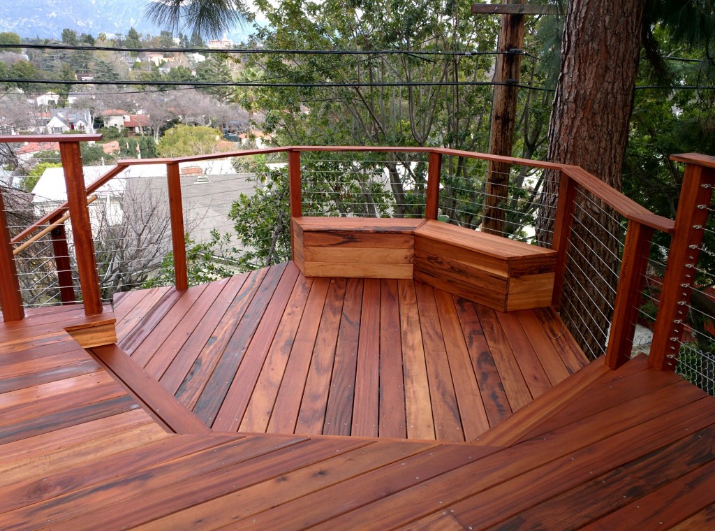 exotic wood deck tigerwood with benches