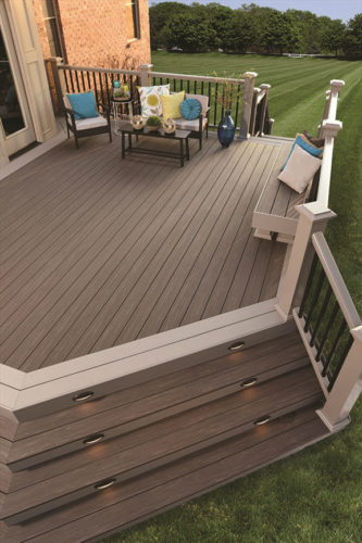 azek composite deck vintage dark hickory premier slate gray
